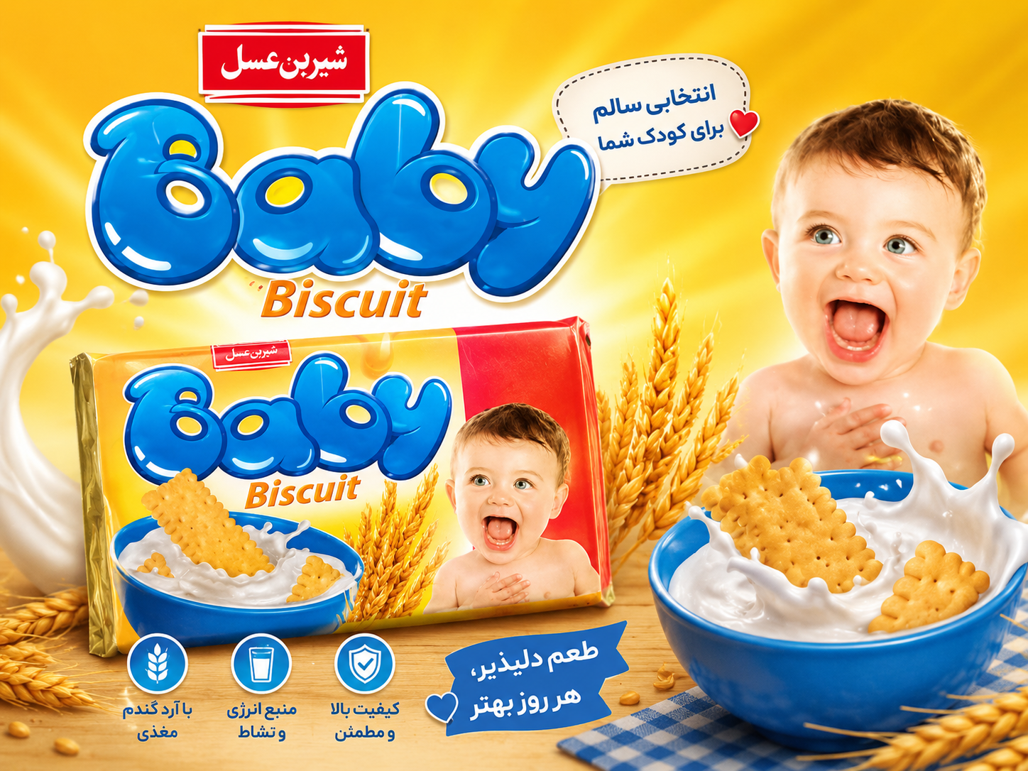 بیسکویت کودک از شرکت شیرین عسل